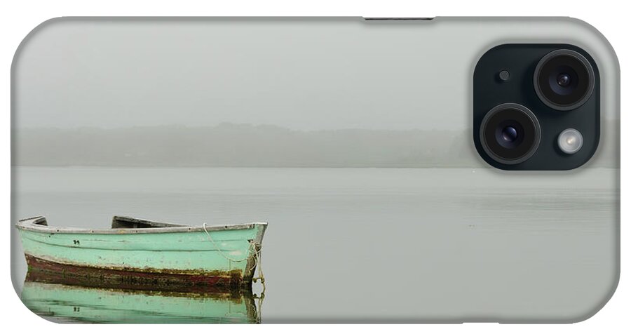 Tranquility iPhone Case featuring the photograph Boat In Fog by John Piekos