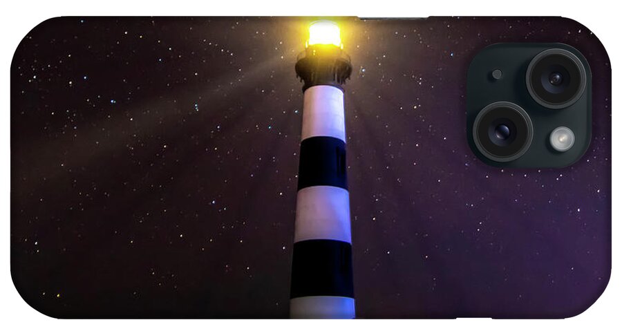 Bodie Lighthouse iPhone Case featuring the photograph Bodie Lighthouse Stars at Night by Norma Brandsberg