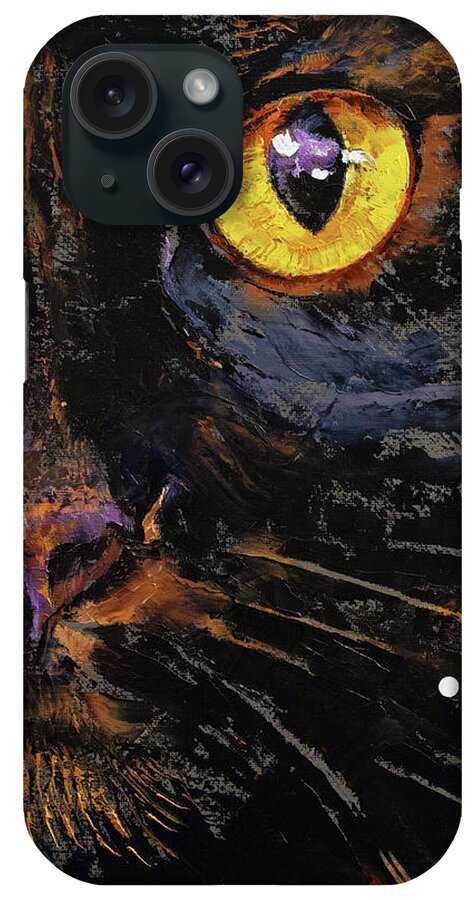 Abstract iPhone Case featuring the painting Bombay Cat by Michael Creese