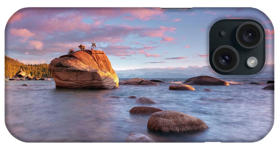 Tranquility iPhone Case featuring the photograph Bonsai Rock, Lake Tahoe by Ropelato Photography; Earthscapes