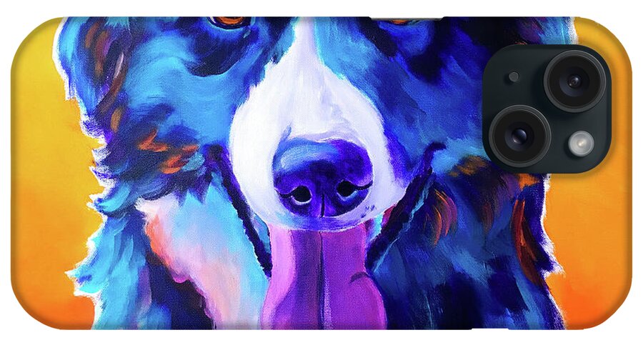 Border Collie - Jinx iPhone Case featuring the painting Border Collie - Jinx by Dawgart