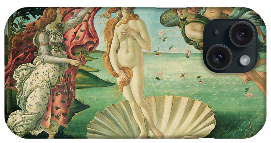 Botticelli-birth-of-venus iPhone Case featuring the mixed media Botticelli-birth-of-venus by Portfolio Arts Group