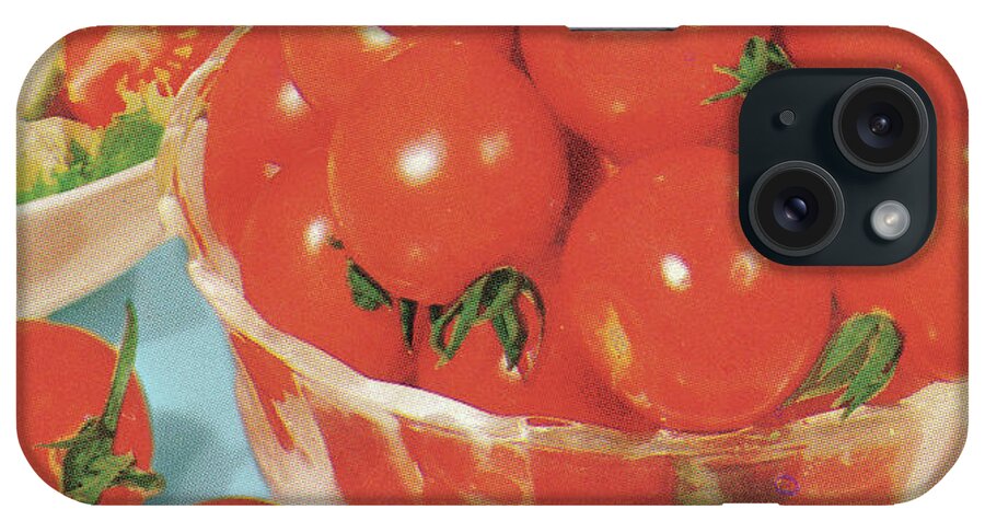 Bowl iPhone Case featuring the drawing Bowl of Tomatoes by CSA Images