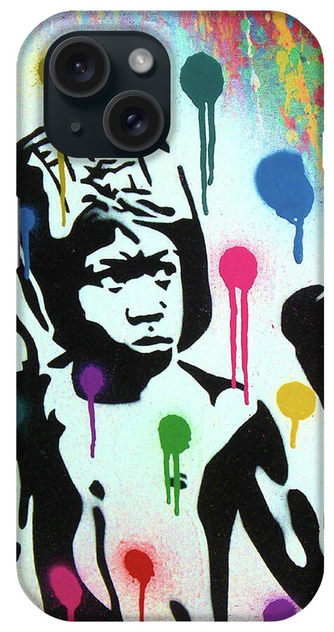 Boxer V Pollock iPhone Case featuring the mixed media Boxer V Pollock by Abstract Graffiti