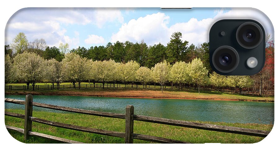 Bradford Pear iPhone Case featuring the photograph Bradford Pear Trees Blooming by Jill Lang