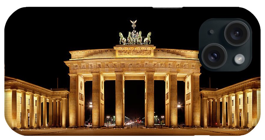 Cold War iPhone Case featuring the photograph Brandenburg Gate Panorama by Michaelutech