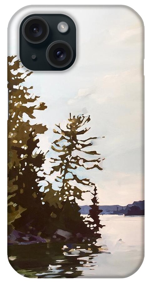 Landscape iPhone Case featuring the painting Breezy Pine by Holly Ann Friesen