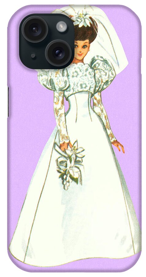 Adult iPhone Case featuring the drawing Bride by CSA Images