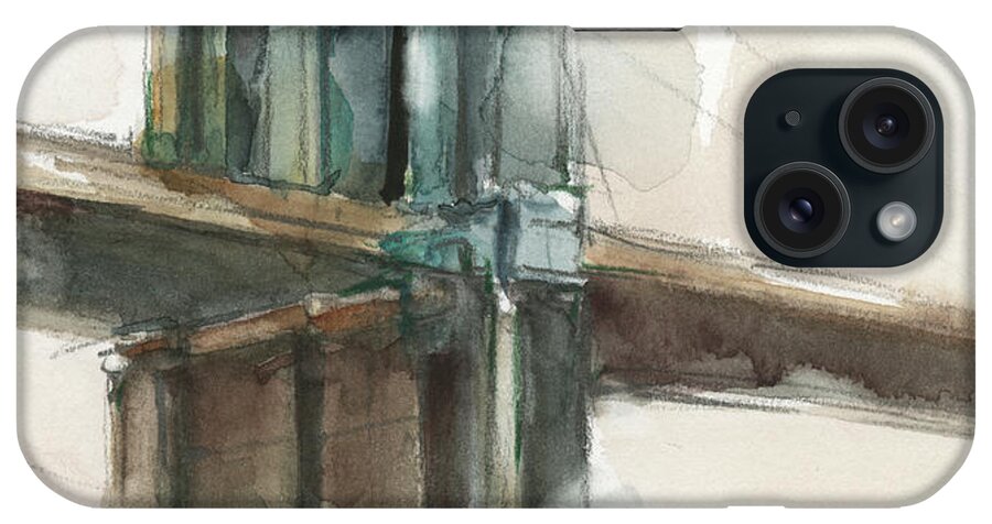 Architecture iPhone Case featuring the painting Bridge At Sunset II by Ethan Harper