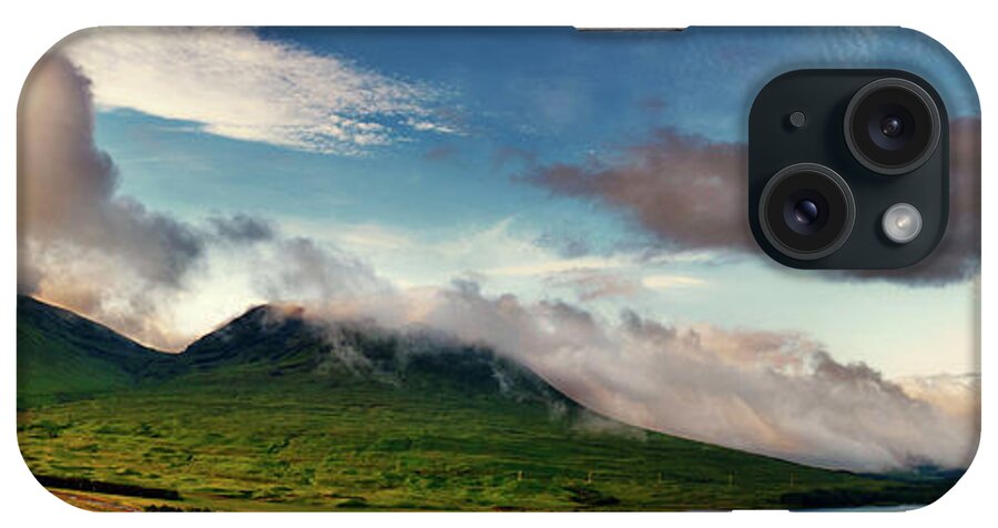 Scotland; Highlands; Loch; Spring; Landscape; Sky; Lake; Clouds; Western; Mountains; Morning; Sunrise; Scottish; Glencoe iPhone Case featuring the photograph Bridge Of Orchy by Martyn Boyd