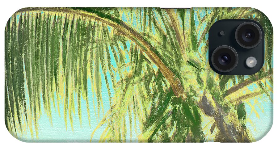 Bright iPhone Case featuring the painting Bright Coconut Palm II by Patricia Pinto