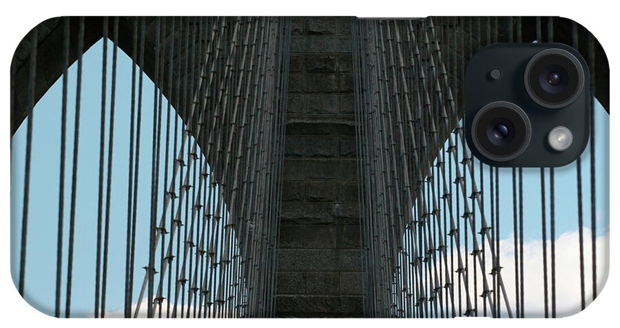 Brooklyn Bridge iPhone Case featuring the photograph Brooklyn Bridge Cables by Robert Goldwitz