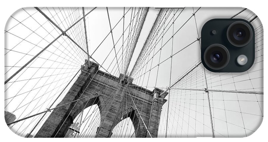 Arch iPhone Case featuring the photograph Brooklyn Bridge Detail In New York City by Lillisphotography