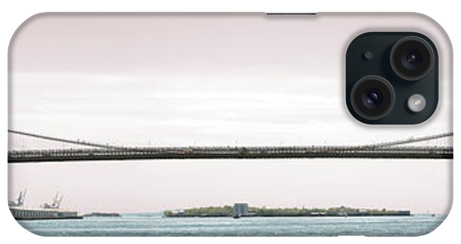 Long iPhone Case featuring the photograph Brooklyn Bridge Panoramic by Belterz