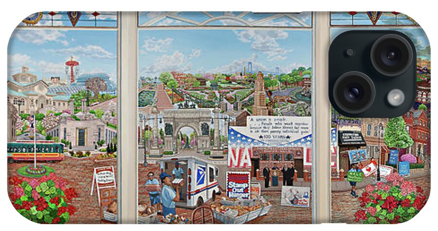  iPhone Case featuring the painting Brooklyn Picture Window by Bonnie Siracusa