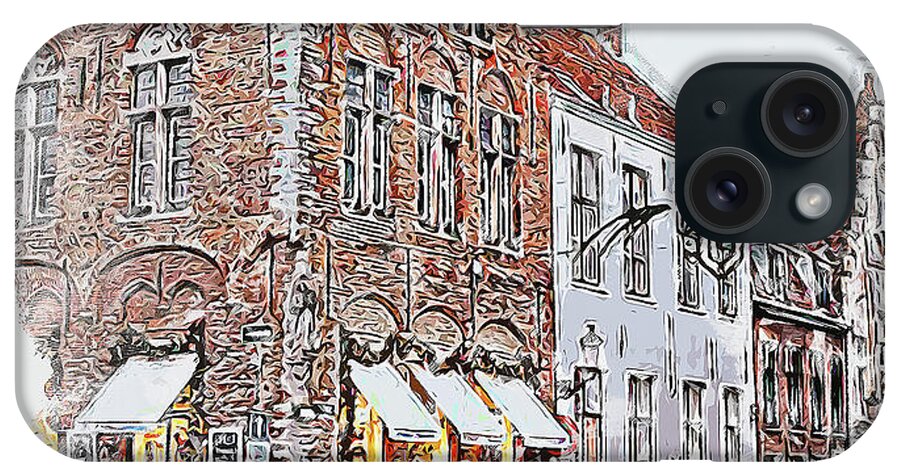 Belgium iPhone Case featuring the painting Bruges, Belgium - 04 by AM FineArtPrints