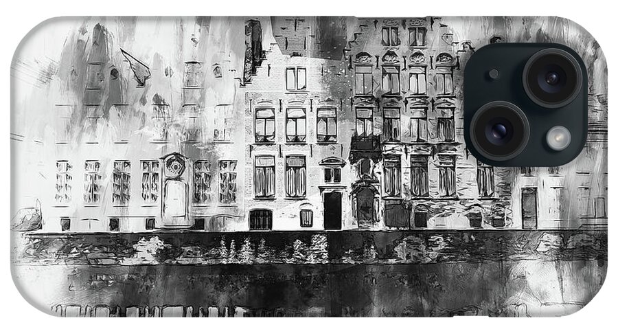 Belgium iPhone Case featuring the painting Bruges, Belgium - 08 by AM FineArtPrints