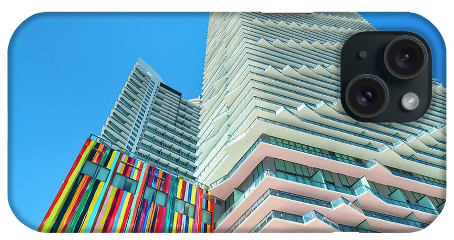 Estock iPhone Case featuring the digital art Buildings On Brickell, Downtown Miami by Laura Zeid
