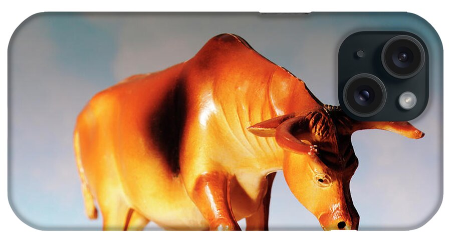 Agony iPhone Case featuring the drawing Bull Looking Down by CSA Images
