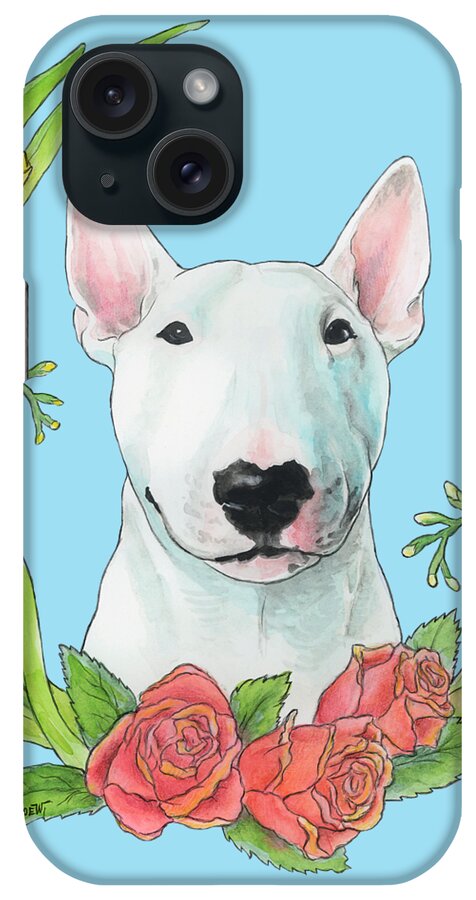 Bull Terrier iPhone Case featuring the painting Bull Terrier Ivan by Jindra Noewi