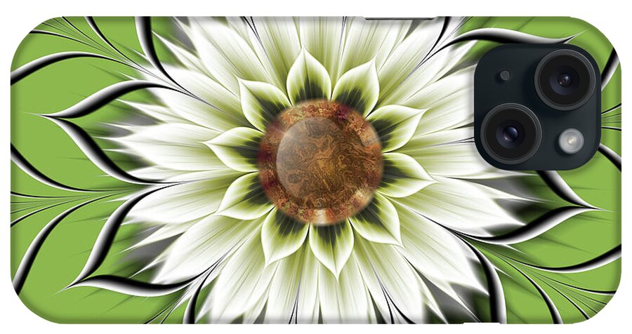 Burst Forth Greenery iPhone Case featuring the digital art Burst Forth Greenery by Fractalicious