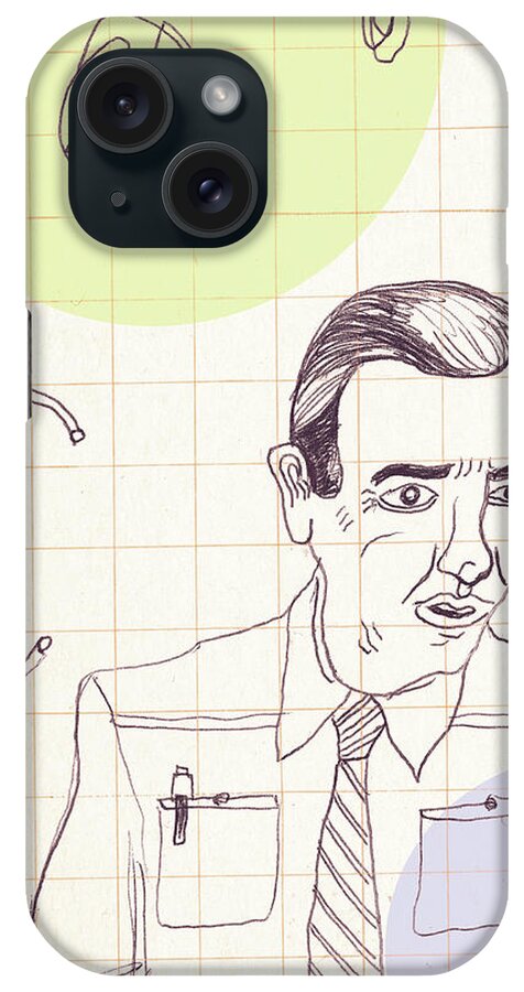 Adult iPhone Case featuring the drawing Businessman Speaking by CSA Images