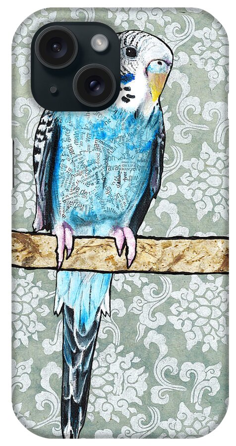 Bird iPhone Case featuring the mixed media Camille by Jacqueline Bevan