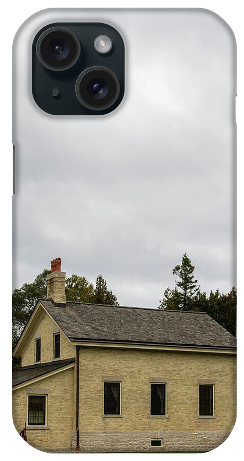 Architecture iPhone Case featuring the photograph CANA ISLAND LIGHTHOUSE Door County Wisconsin Lake Michigan Great Lakes Upper Midwest by Wayne Moran