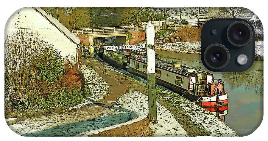 Narrowboat iPhone Case featuring the digital art Canal by Mel Beasley