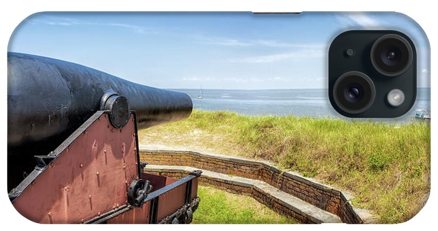 Cannon iPhone Case featuring the photograph Cannon Atop Fort Massachusetts by Susan Rissi Tregoning