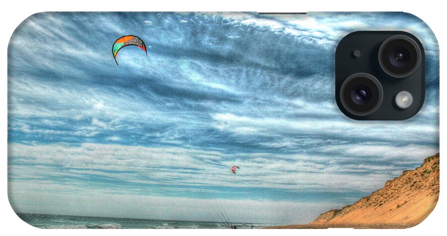 Cape Cod iPhone Case featuring the photograph Cape Cod Kite Boarders by Robert Goldwitz