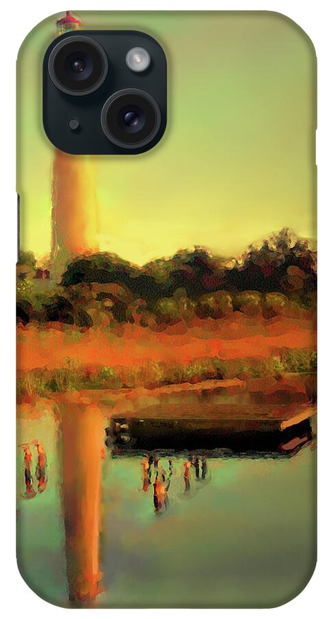 Cape May Lighthouse iPhone Case featuring the painting Cape May Lighthouse by Joel Smith