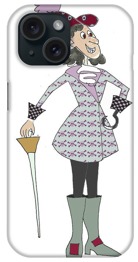 Fairytale iPhone Case featuring the mixed media Captain Hook by Effie Zafiropoulou