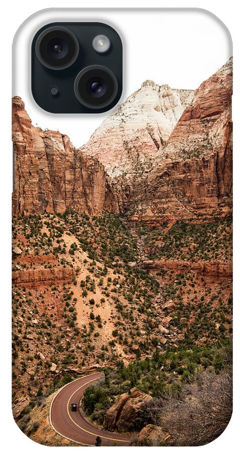 Car In Zion National Park iPhone Case featuring the photograph Car In Zion National Park by Robin Vandenabeele