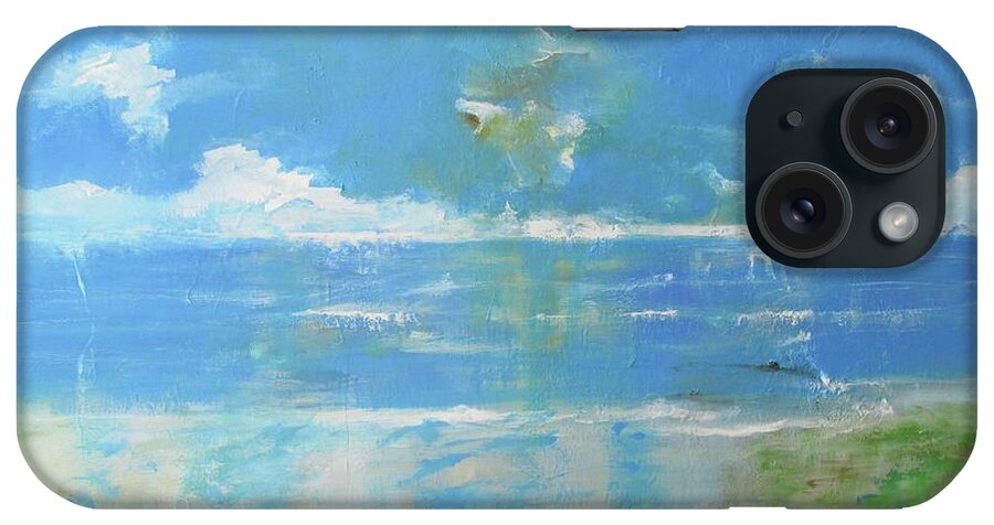 Caribbean Art iPhone Case featuring the painting Cariblu 1 by Kenneth Harris