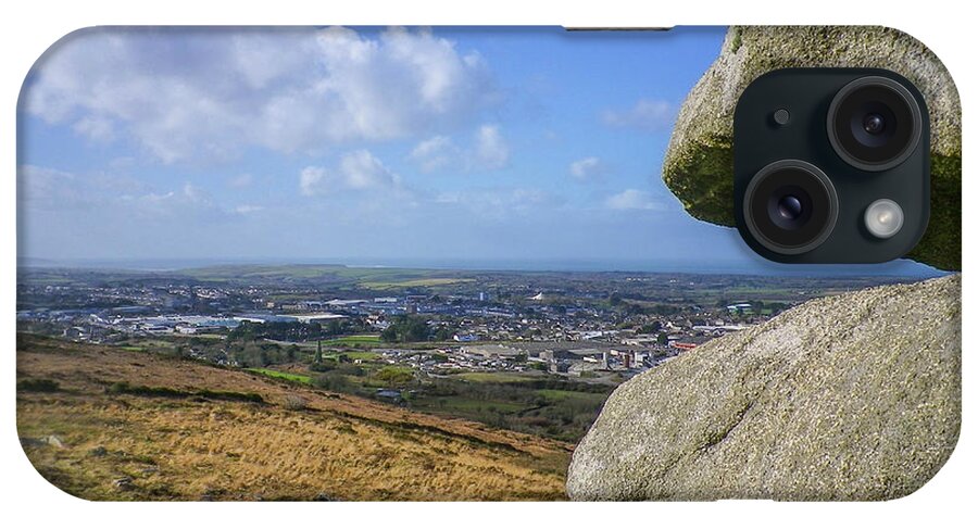 Tor iPhone Case featuring the photograph Carn Brea Tor View West Over Camborne Cornwall by Richard Brookes