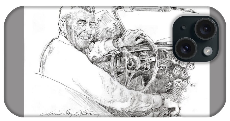 Carrol Shelby iPhone Case featuring the painting Carroll Shelby, Ac Cobra by David Lloyd Glover