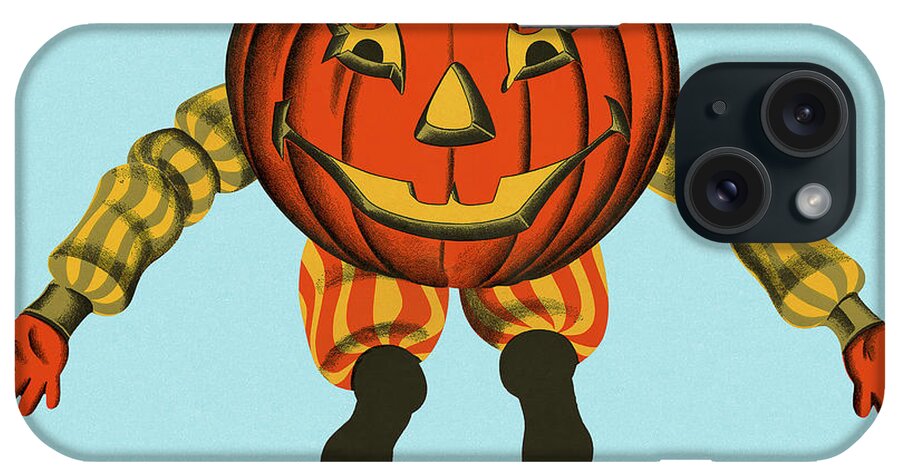 Arm iPhone Case featuring the drawing Carved Pumpkin Character by CSA Images
