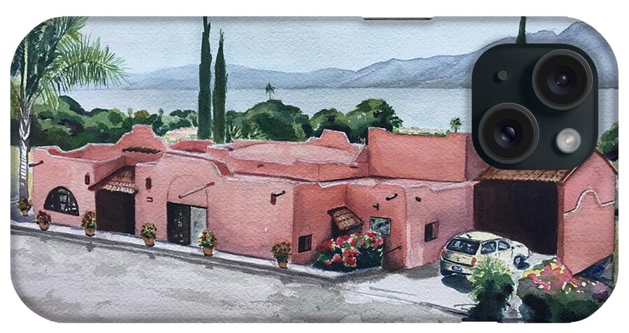Pink iPhone Case featuring the painting Casa Rosa by Sonia Mocnik