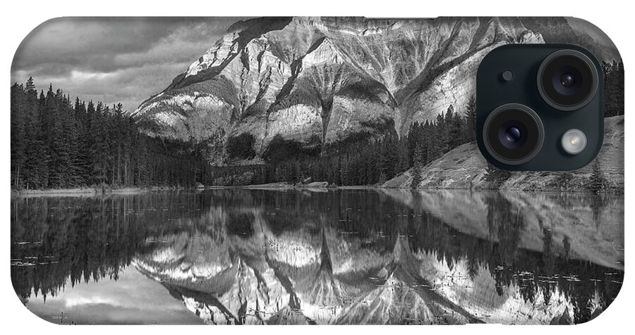 Disk1215 iPhone Case featuring the photograph Cascade Mt And Johnson Lake Alberta by Tim Fitzharris
