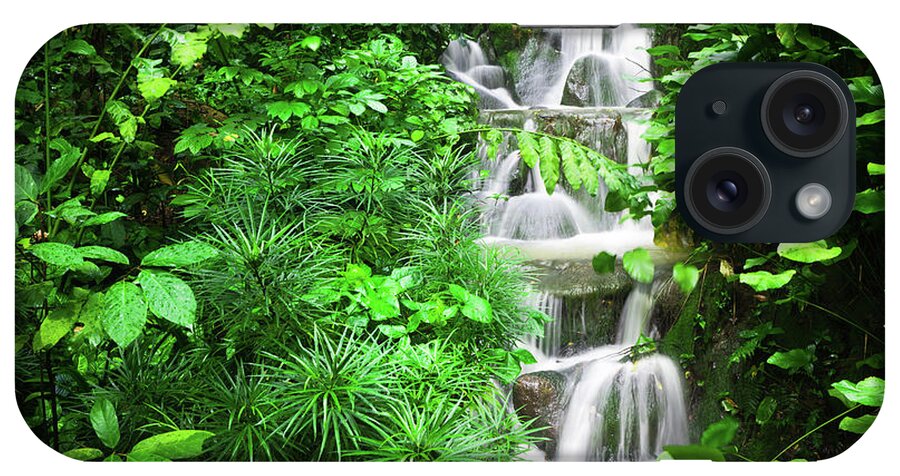 Tropical Rainforest iPhone Case featuring the photograph Cascading Water by Tomml