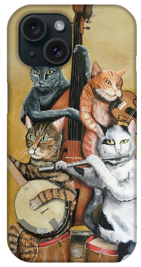 Cat Quartet iPhone Case featuring the painting Cat Quartet by Winton Bochanowicz