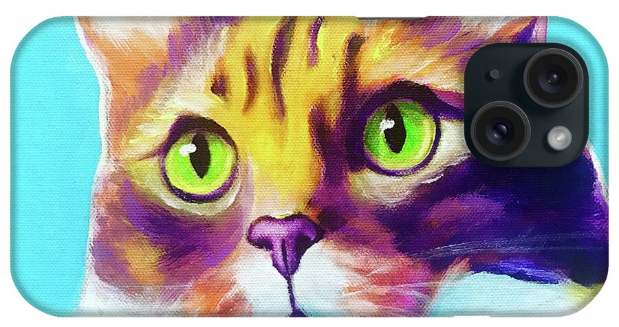Cat - Willow iPhone Case featuring the painting Cat - Willow by Dawgart