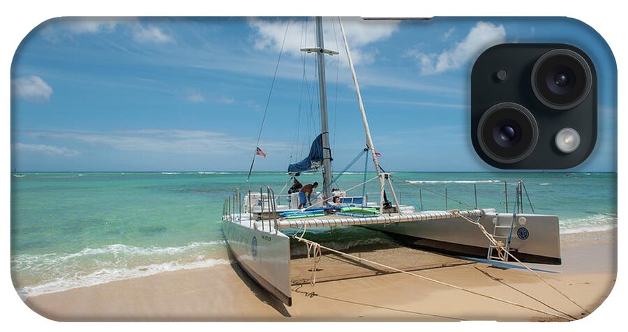 Waikiki iPhone Case featuring the photograph Catamaran on Waikiki by Mark Duehmig