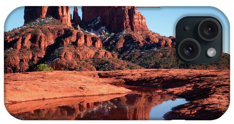 Sedona iPhone Case featuring the photograph Cathedral Rock Reflection II by Terry Ann Morris