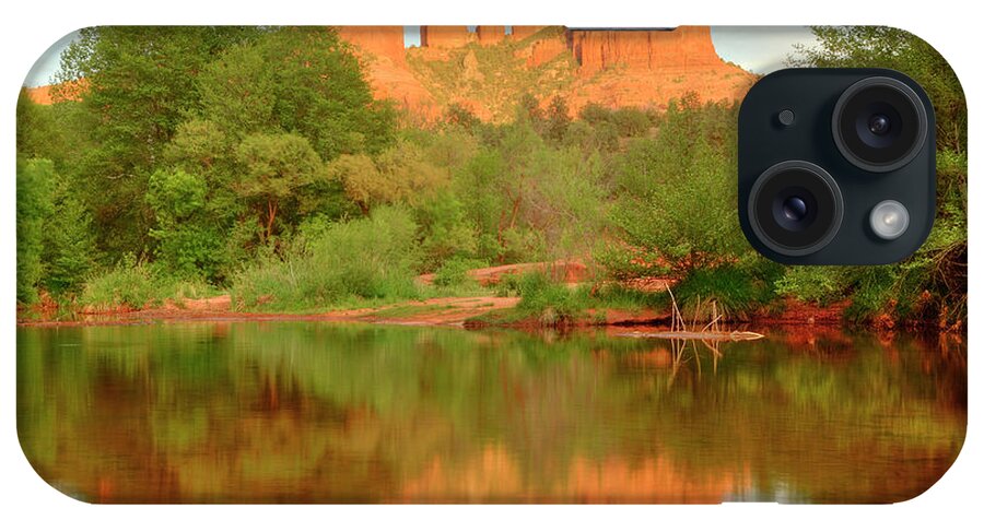 Scenics iPhone Case featuring the photograph Cathedral Rocks Form Oak Creek In Sedona by A. V. Ley