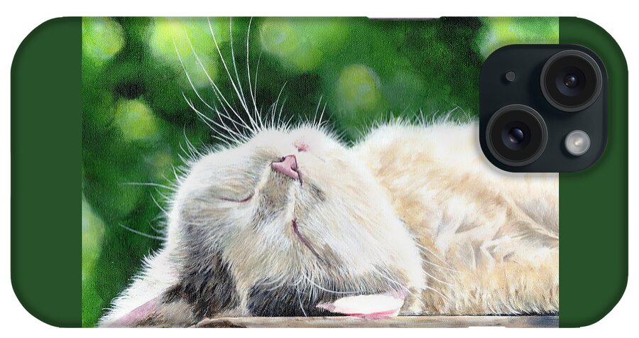 Cat iPhone Case featuring the painting Catnap by John Neeve