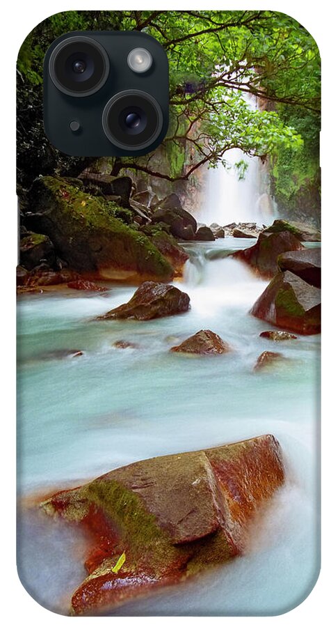Tropical Rainforest iPhone Case featuring the photograph Celeste Falls, Costa Rica by Ogphoto