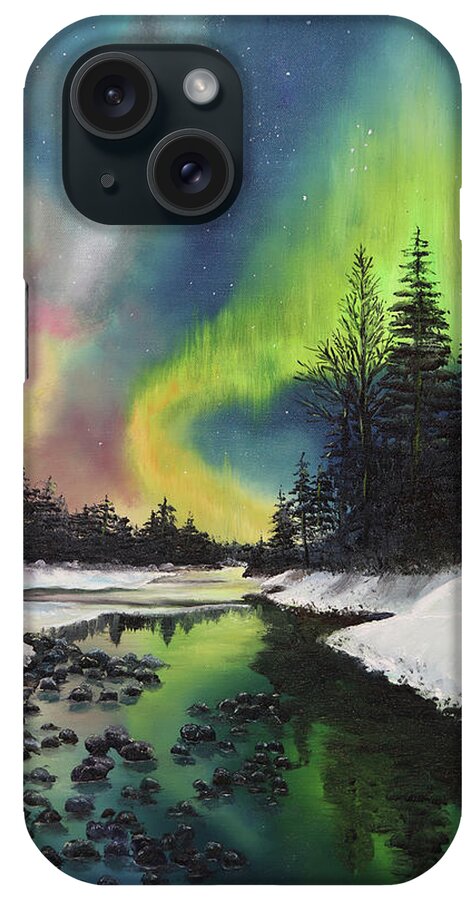 Landscape iPhone Case featuring the painting Celestial Veils by Stephen Krieger
