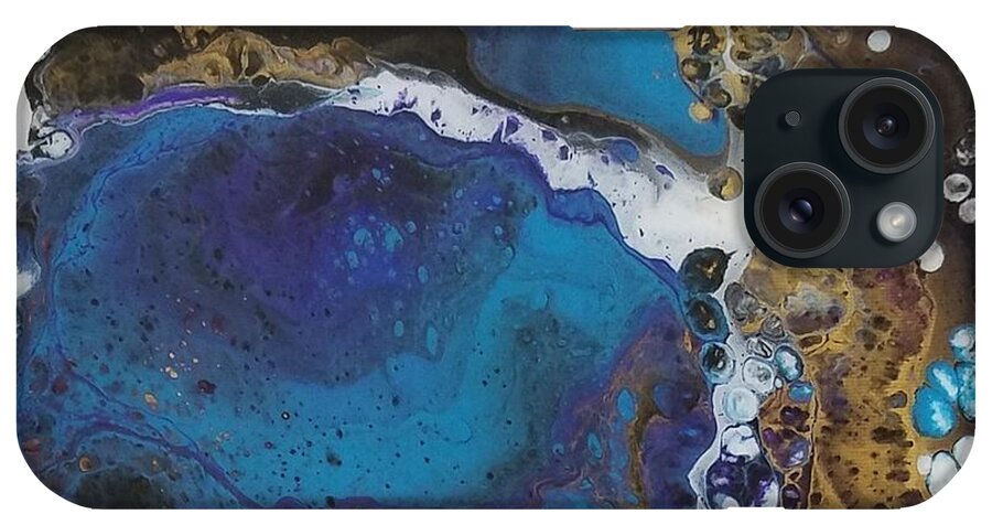 Bubbles iPhone Case featuring the painting Cenote by Allison Fox